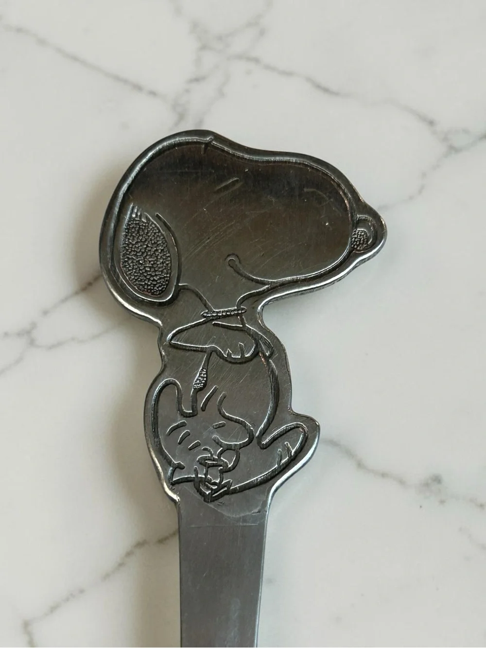 vintage 1960s Danara Peanuts Snoopy baby spoon made of stainless steel #baby